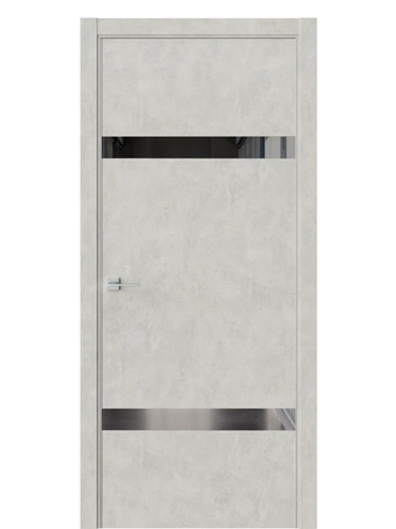 Двери WestStyle  "IN 3" Бетон Смоки /Зеркало графит /алюм.кромка ДО