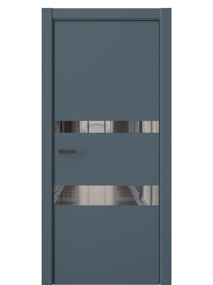 Двери WestStyle  "IN 16" Океанская Волна /Зеркало графит /алюм.кромка  ДО