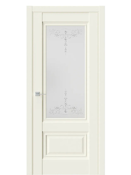 Двери WestStyle  "Ch 8"  Emlayer бежевый/ белое сатинат ДО