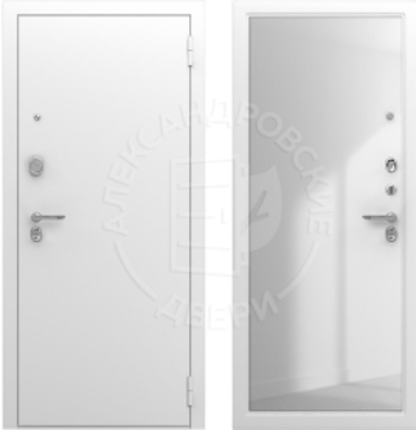 Сейф-дверь alexdoors 3k pro белый снег alum 10/белый глянец