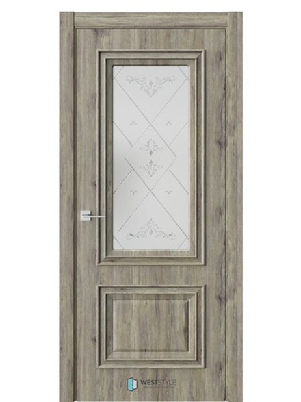 Двери WestStyle KB4 Дуб эссе /белое сатинат  ДО