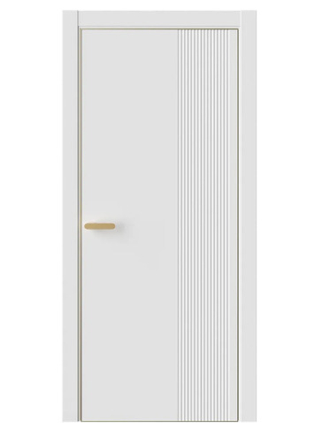 Двери WestStyle  "IN Flain 4" Белая Вуаль /алюм.кромка  ДГ