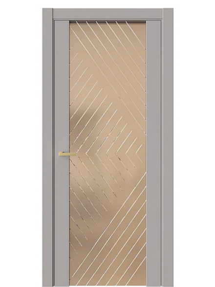 Двери WestStyle Е7  Макиато/ зеркало сатин бронза/ Гравировка Prime 13 ДО