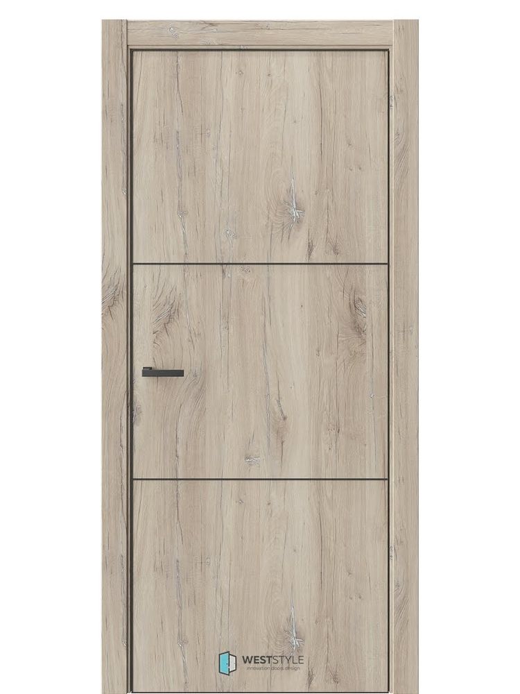 Двери WestStyle  "IN 26" Дуб Мехико /алюм.кромка  ДГ