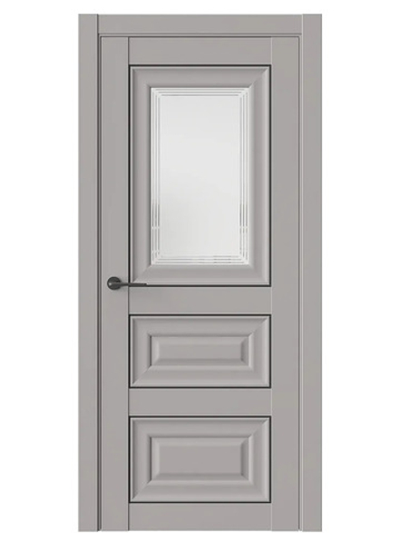 Двери WestStyle HR6 F Макиато /белое сатинат /молдинг черный  ДО