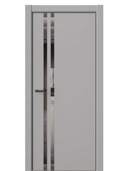 Двери WestStyle  "IN 37" Макиато /Зеркало графит /алюм.кромка  ДО