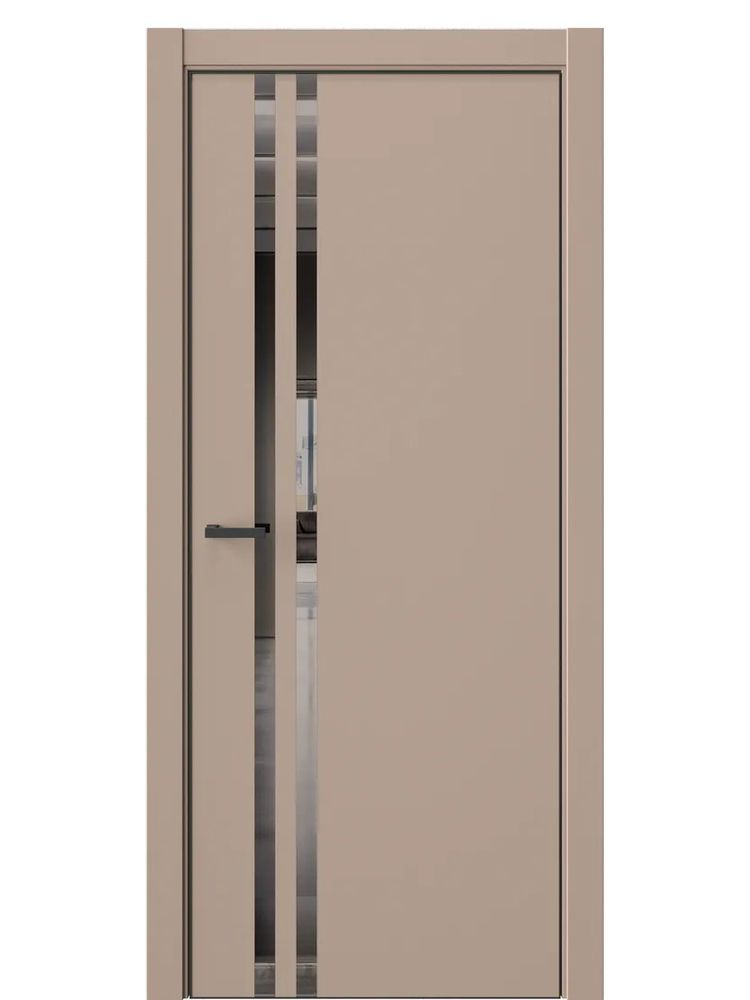 Двери WestStyle  "IN 37" Гляссе /Зеркало графит /алюм.кромка  ДО