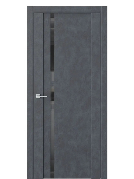 Двери WestStyle F31 Бетон маренго /Чёрное Lacobel  ДО