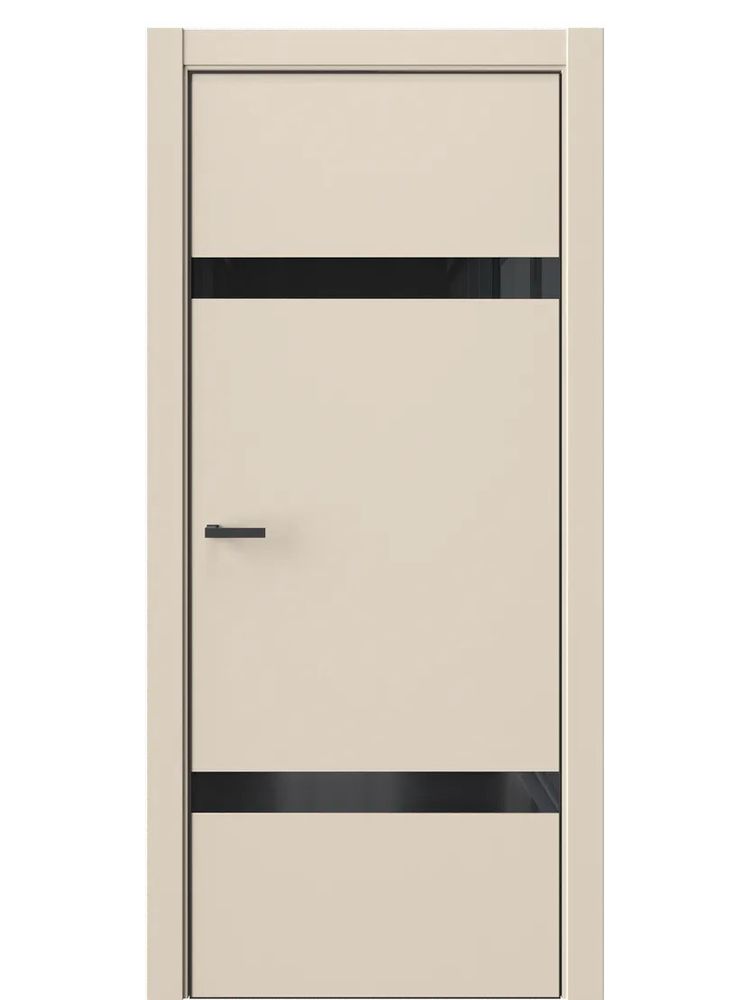 Двери WestStyle  "IN 3" Лазурный Песок /Чёрное Lacobel /алюм.кромка  ДО