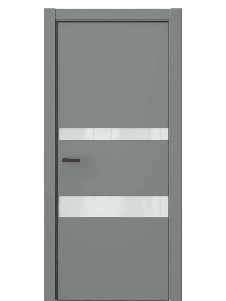 Двери WestStyle  "IN 16" Морская Галька /Белое Lacobel /алюм.кромка  ДО