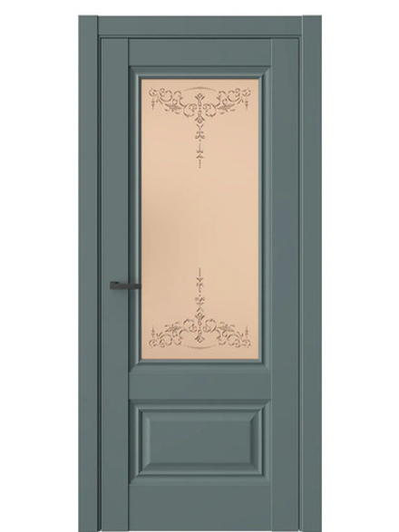 Двери WestStyle  "Ch 8"  Нефритовый сад/ бронза сатинат ДО