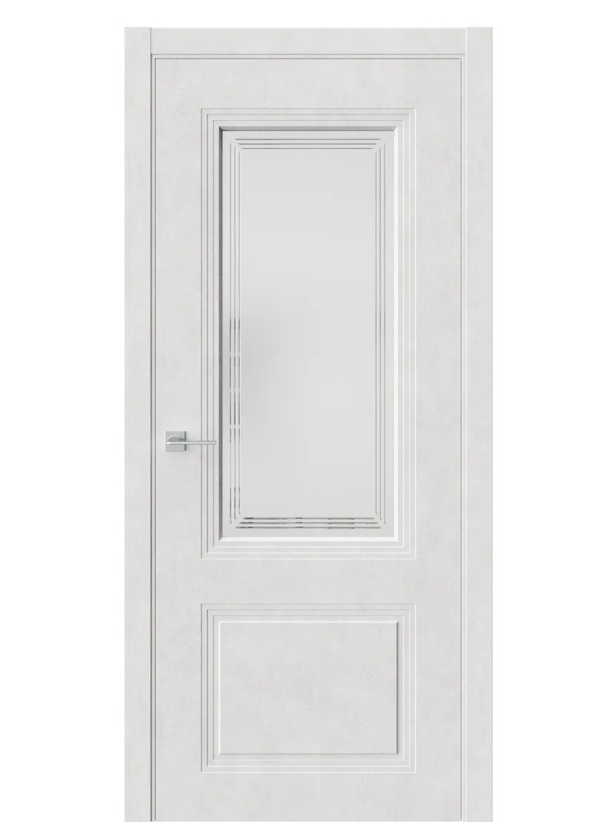 Двери WestStyle  Monte 4 Бетон Лайт /Белое Сатинат ДО