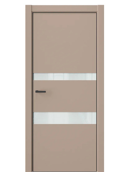 Двери WestStyle  "IN 16" Гляссе /Белое Lacobel /алюм.кромка  ДО