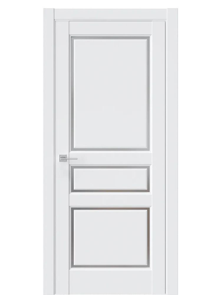 Двери WestStyle  LVT 5 Emlayer Белый/ Графит Сатинат ДО