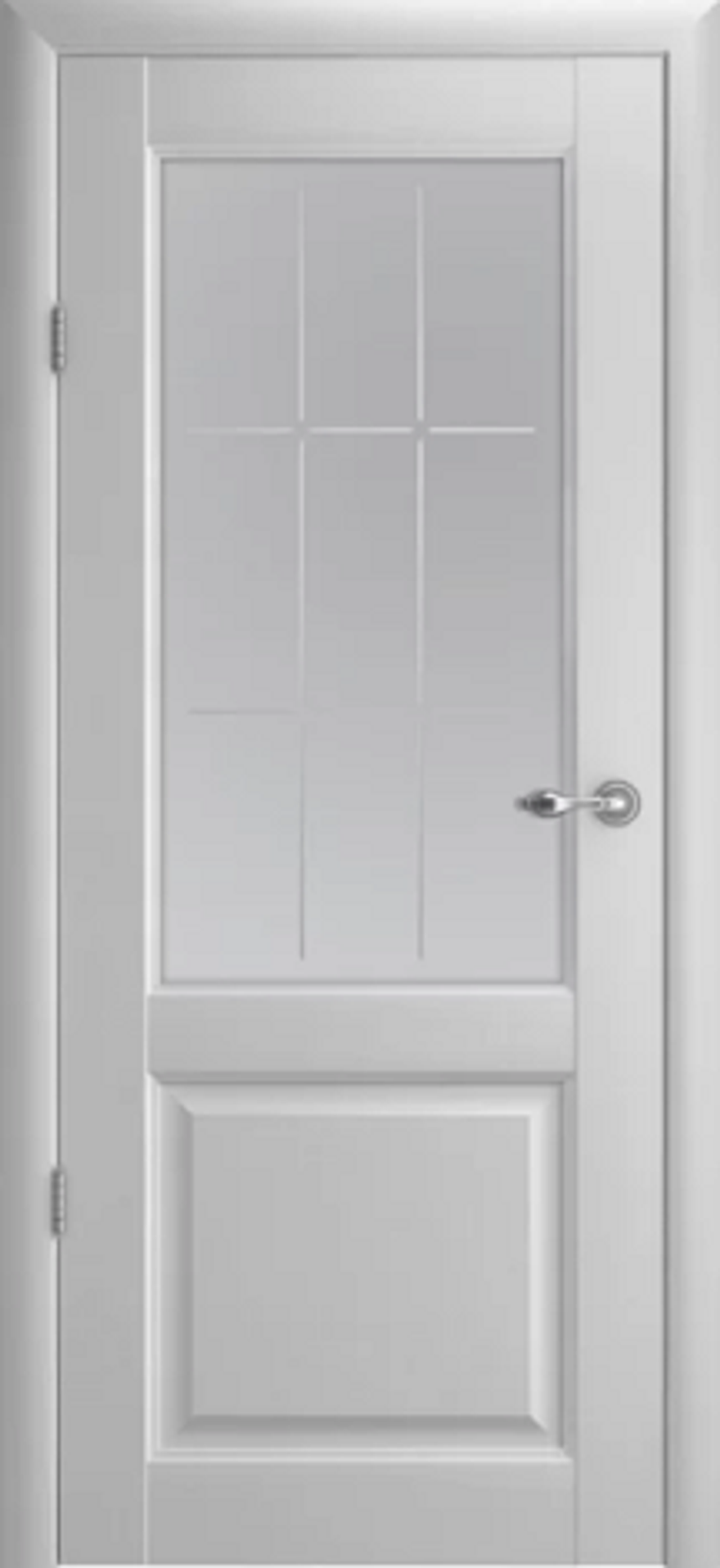 Межкомнатные двери ALBERO "Эрмитаж-4" Платина (ДО) Мателюкс рисунок "Квадро"