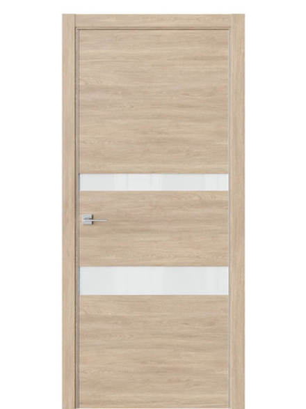 Двери WestStyle  "IN 16" Брандо /Белое Lacobel /алюм.кромка ДО