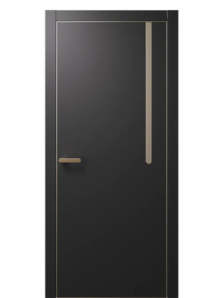 Двери WestStyle  "IN М1.2" Черный Кварц /молдинг /алюм.кромка  ДГ