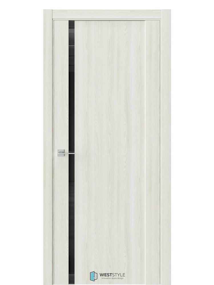 Двери WestStyle F30 Клён крем /Чёрное Lacobel  ДО
