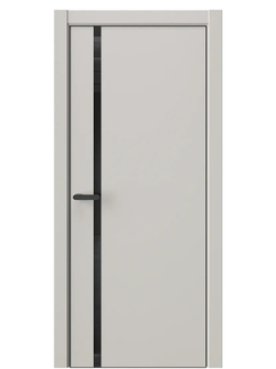 Двери WestStyle  "IN 36" Песчаный Рай /Чёрное Lacobel /алюм.кромка  ДО