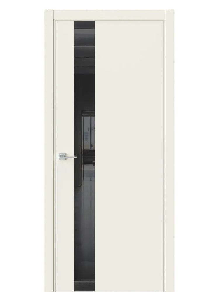 Двери WestStyle  "IN 2" EmLayer Бежевый /Чёрное Lacobel /алюм.кромка  ДО