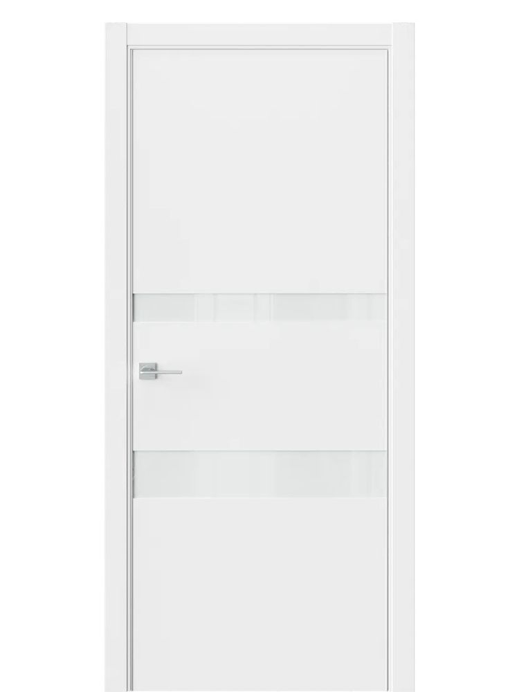 Двери WestStyle  "IN 16" EmLayer Белый /Белое Lacobel /алюм.кромка  ДО