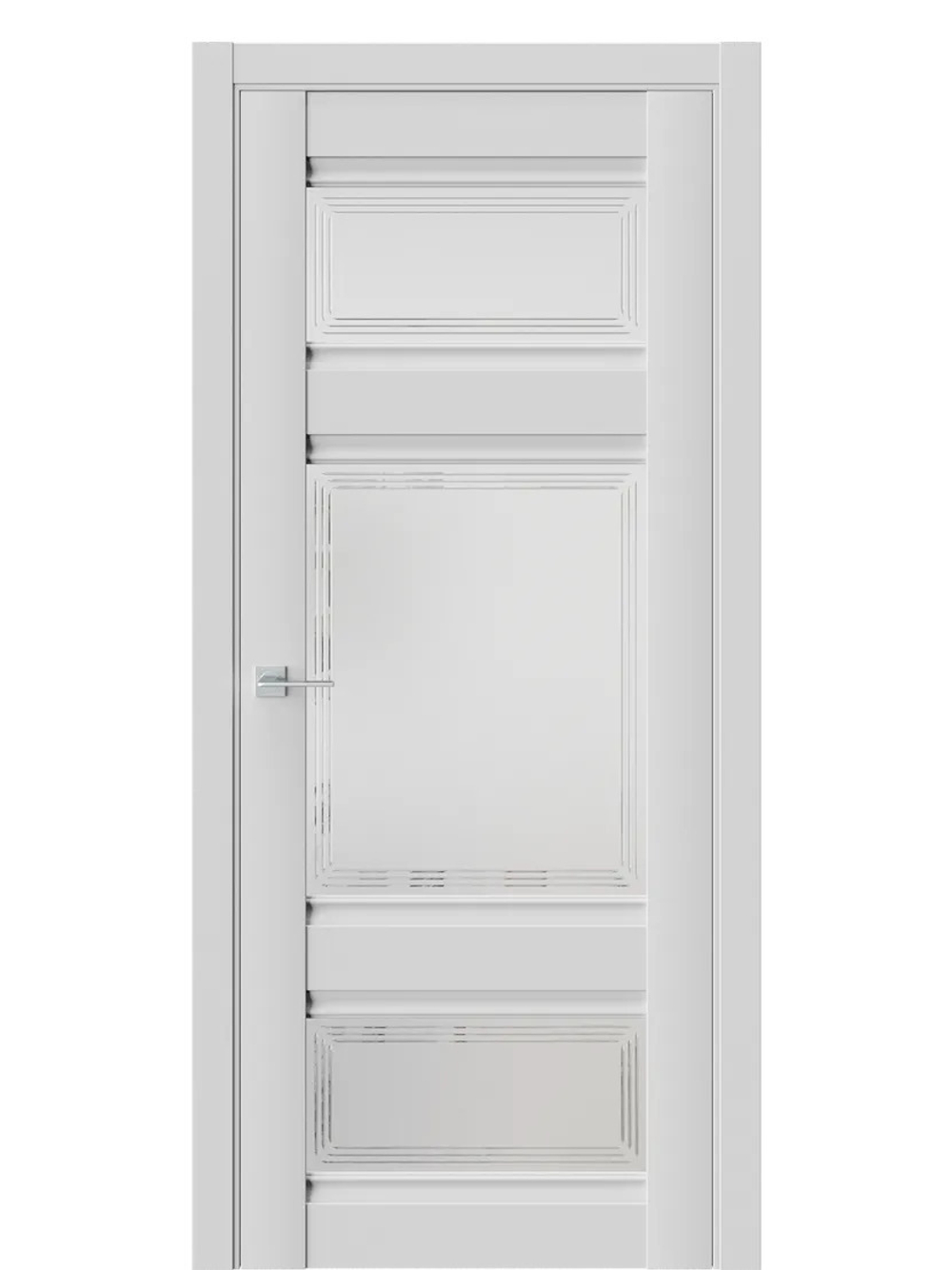 Двери WestStyle  "ChЕ 10" Emlayer Серый/ белое сатинат  ДО