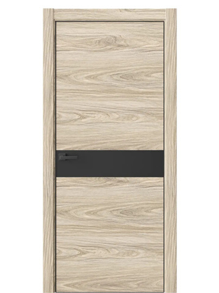 ДВЕРИ WestStyle  "IN 1" Дуб Мюнстер /Черное сатин Matelac /алюм.кромка  ДО