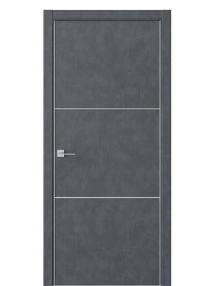 Двери WestStyle  "IN 26" Бетон Маренго /алюм.кромка ДГ