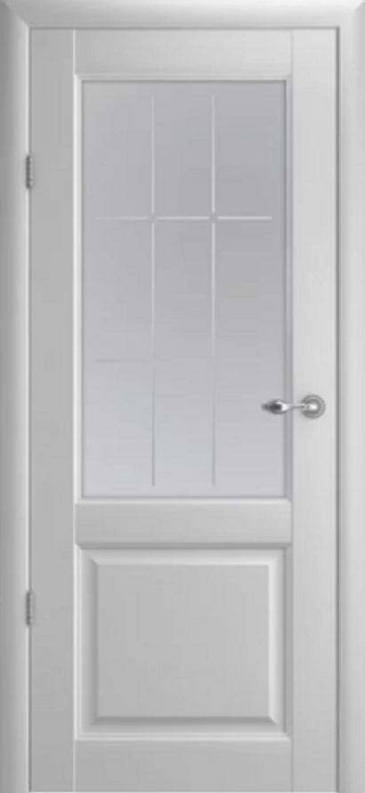 Межкомнатные двери ALBERO "Эрмитаж-4" Платина (ДО) Мателюкс рисунок "Квадро"