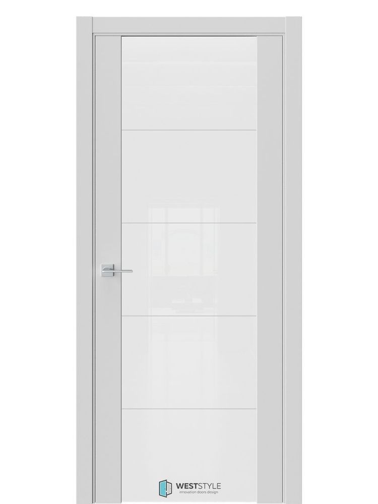 Двери WestStyle Е7  Emlayer серый/ БелоеТриплекс/ ст.1 ДО