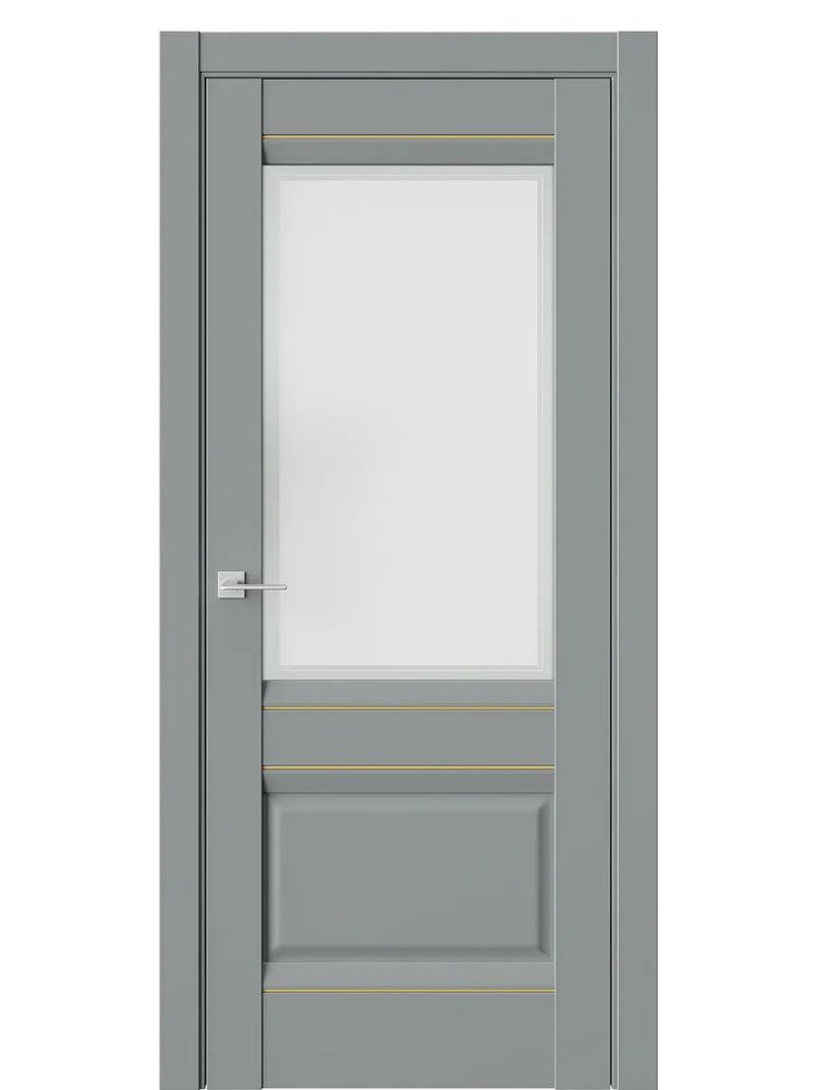 Двери WestStyle  PL11F Морская Галька /Белое Сатинат /Молдинг ДО