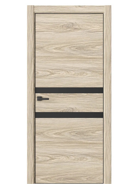 Двери WestStyle  "IN 13" Дуб Мюнстер /Черное сатин Matelac /алюм.кромка  ДО