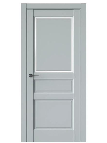 Двери WestStyle  LVT 5Е Платиновый Дым/ Белое Сатинат ДО