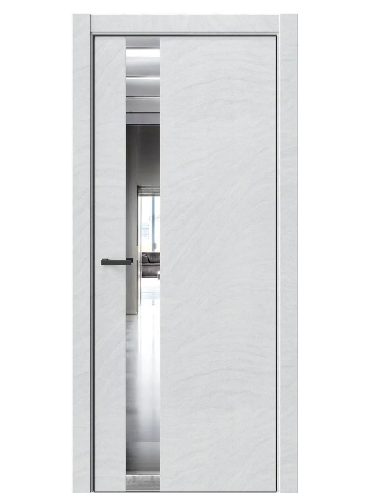 Двери WestStyle  "IN 2" Стоунлайн Лайт /Зеркало /алюм.кромка ДО
