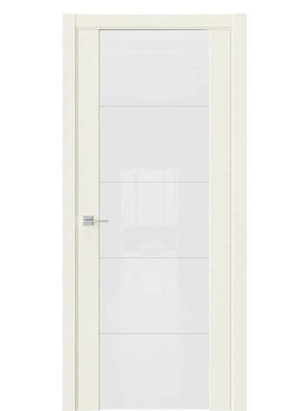 Двери WestStyle Е7  Emlayer бежевый/ Белое Триплекс/ ст.1 ДО