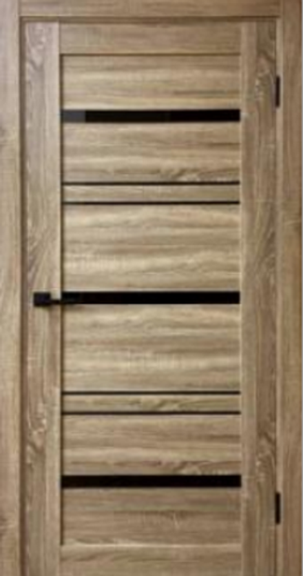 Межкомнатные двери DB-LINE DBS-Е13 Дуб сонома/черная лакобель