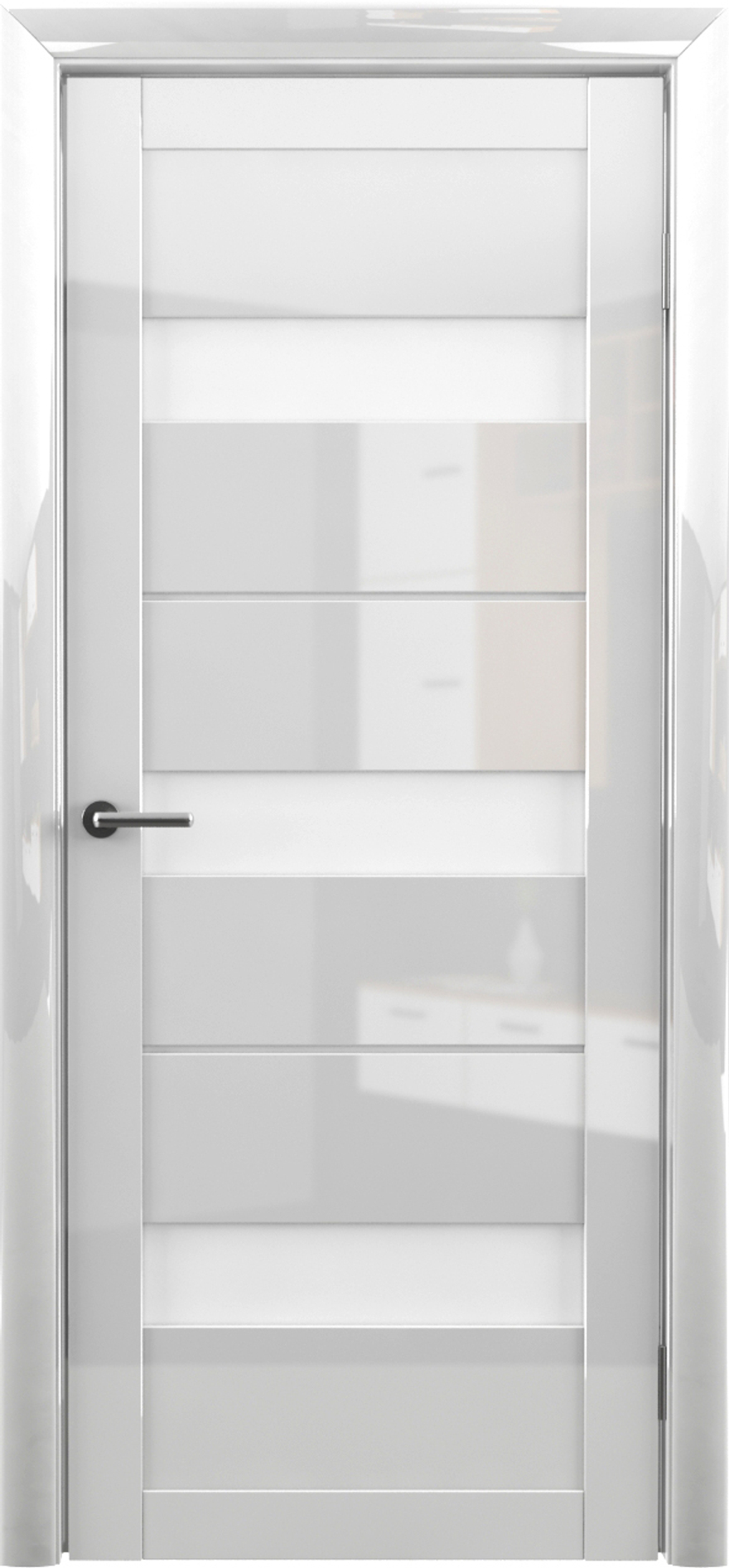 Межкомнатные двери ALBERO  "ПРАГА" Глянец Белый/Белый Акрилат (ДО)