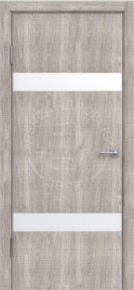 Межкомнатные двери АРГУС "Alum 6" (ДГ) Орех натуральный (распил)/зеркало матовое (снег)