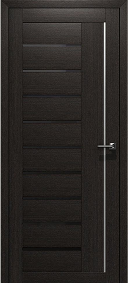 Межкомнатные двери ВОСХОД "БЕТА" Орех бисмарк (венге) черное стекло ДО