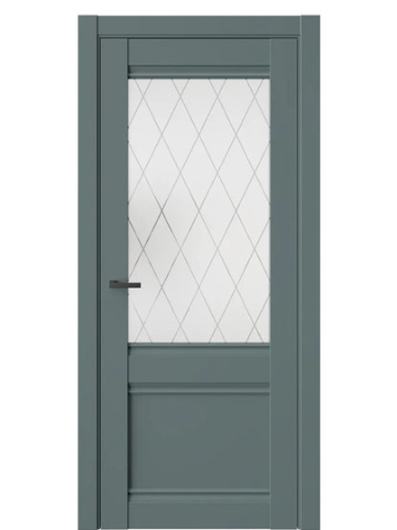 Двери WestStyle  "ChЕ 6" Нефритовый Сад/ белое сатинат  ДО