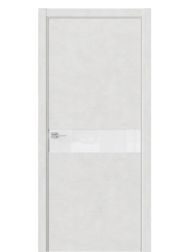 Двери WestStyle  "IN 1" Бетон Лайт /Аляска Lacobel /алюм.кромка  ДО