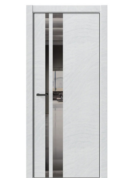 Двери WestStyle  "IN 38" Стоунлайн Лайт /Зеркало графит /алюм.кромка ДО