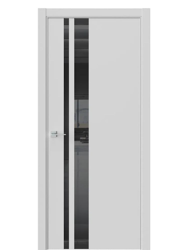 Двери WestStyle  "IN 38" EmLayer Серый /Чёрное Lacobel /алюм.кромка  ДО