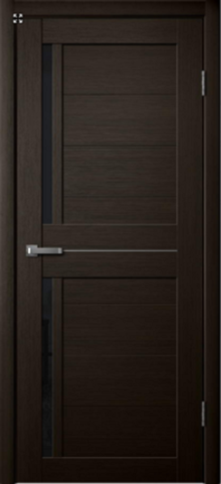 Межкомнатные двери La Stella 202 Дуб мокко/Черное стекло/Зеркало ДО