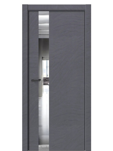 Двери WestStyle  "IN 2" Стоунлайн Дарк /Зеркало /алюм.кромка ДО