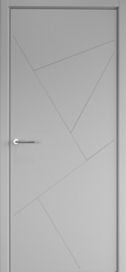 Межкомнатные двери ALBERO "Геометрия 2"(С защелкой магнитной) Эмаль Серый (ДГ)