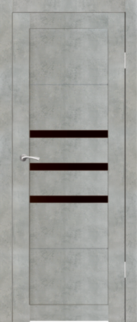 Межкомнатные двери SYNERGY "Грация" Бетон (Лакобель черное)