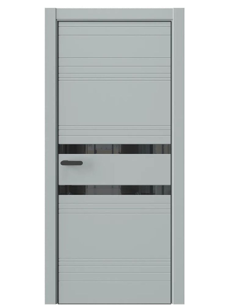 Двери WestStyle  "IN 13" Платиновый Дым /Чёрное Lacobel /алюм.кромка  ДО