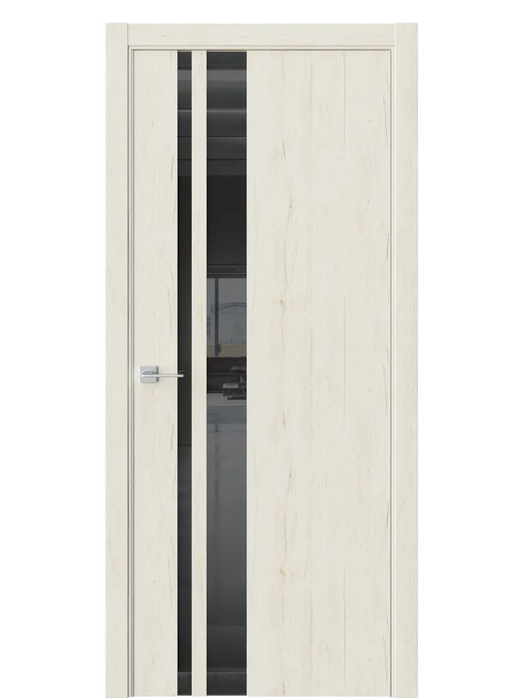 Двери WestStyle  "IN 38" Дуб Джентл /Чёрное Lacobel /алюм.кромка ДО