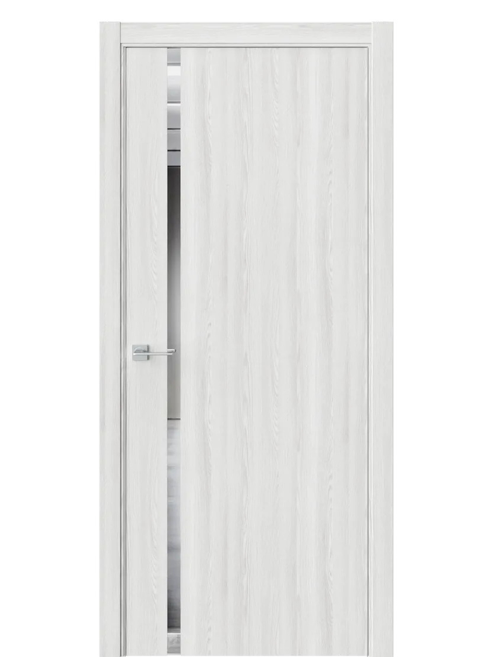 Двери WestStyle  "IN 36" Клен Айс /Зеркало /алюм.кромка  ДО